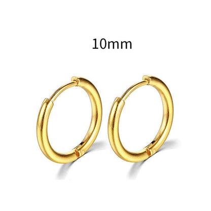 2022 New Simple Stainless Steel Gold Small Hoop Earrings for Women Men Cartilage Ear Piercing Jewelry Pendientes Hombre Mujer