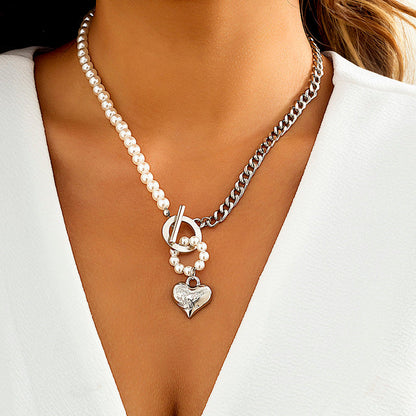 Goth Baroque Pearl Coin Portrait Pendant Necklace for Women Vintage Multi Layer Link Chain Necklace Punk Aesthetic Jewelry 2025